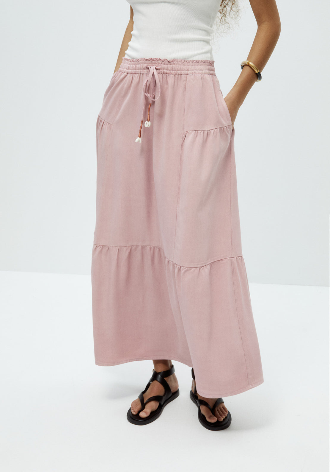 Tencel Seam Skirt - Pink