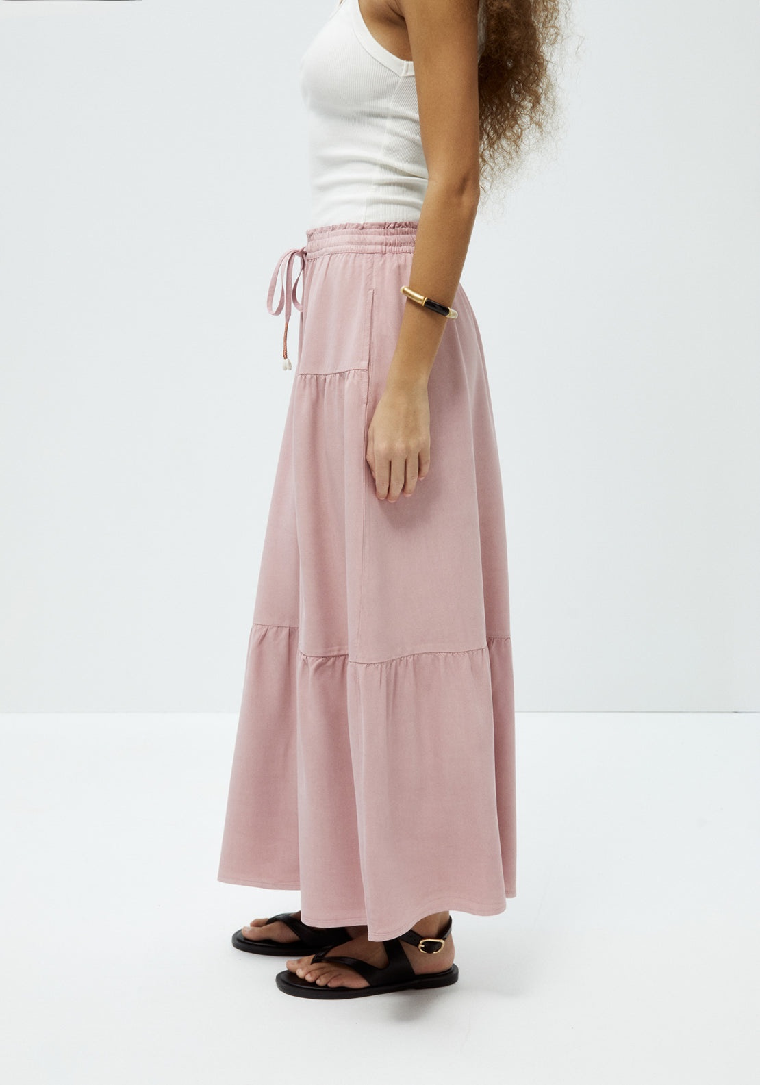 Tencel Seam Skirt - Pink