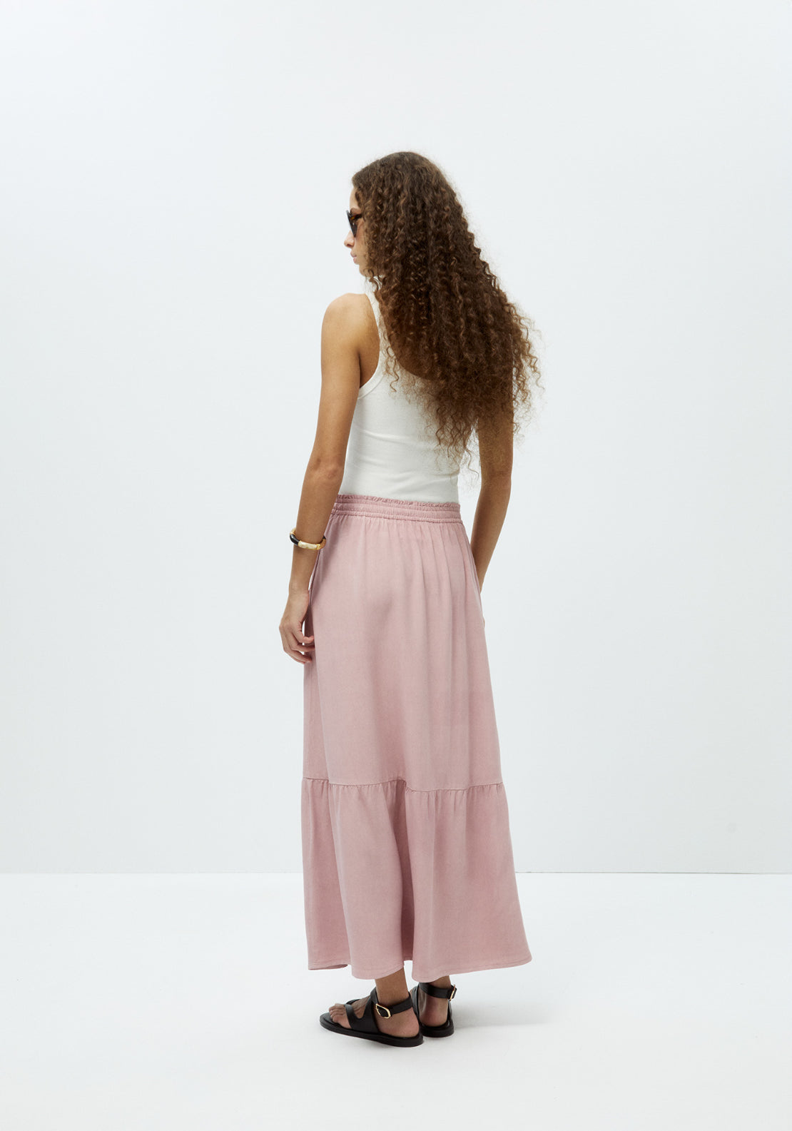 Tencel Seam Skirt - Pink
