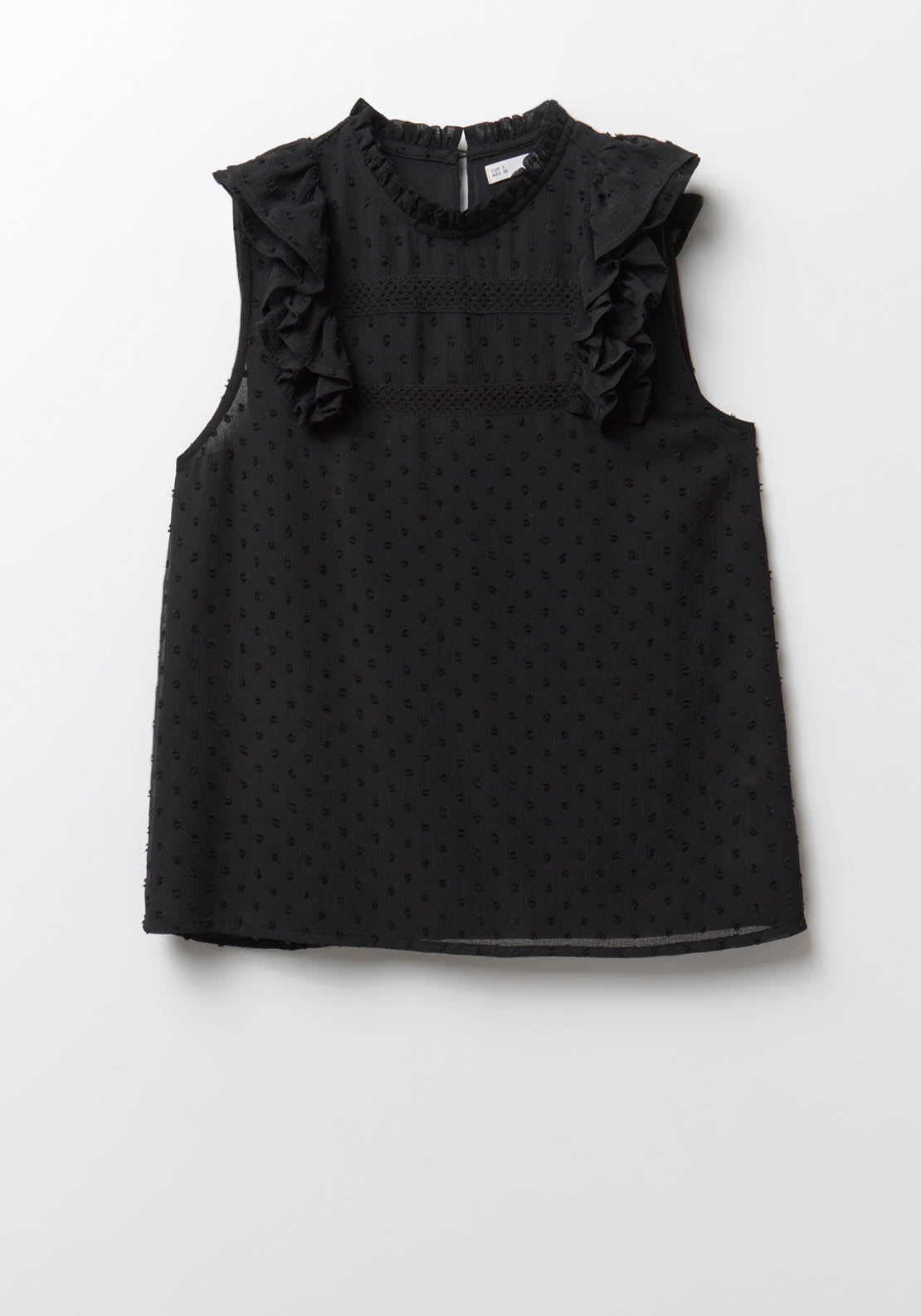 Sfera Wrinkle-Effect Top - Black 6 Shaws Department Stores