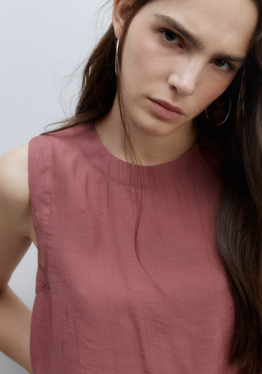 Sfera Wrinkle-Effect Top - Pink Acid 5 Shaws Department Stores