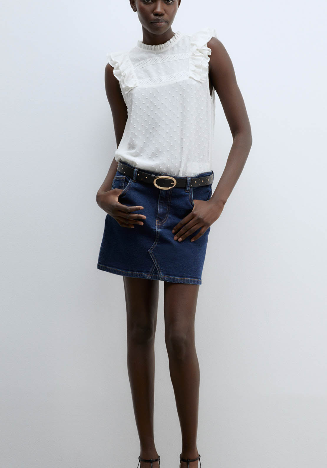 Sfera Plumetis Lace Top - White 1 Shaws Department Stores