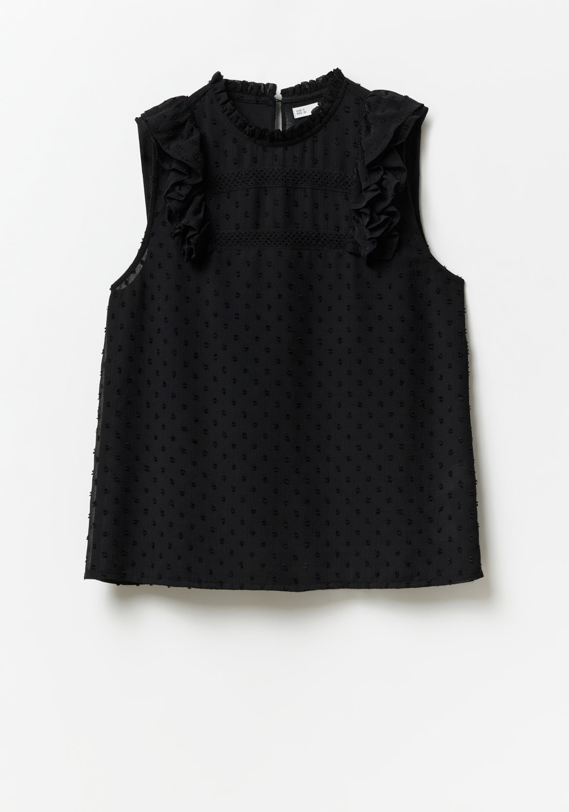 Sfera Plumetis Lace Top - Black 6 Shaws Department Stores