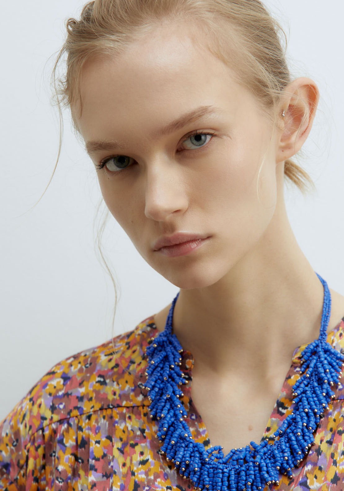 Sfera Printed Shiny Top - Mustard 5 Shaws Department Stores