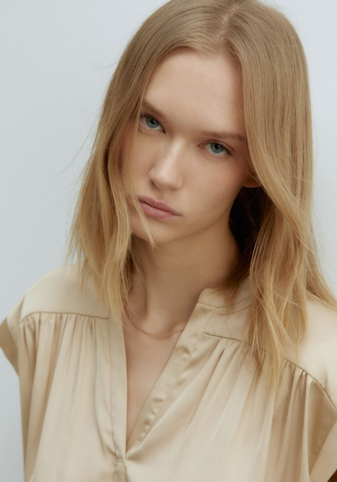 Sfera Printed Shiny Top - Camel 4 Shaws Department Stores