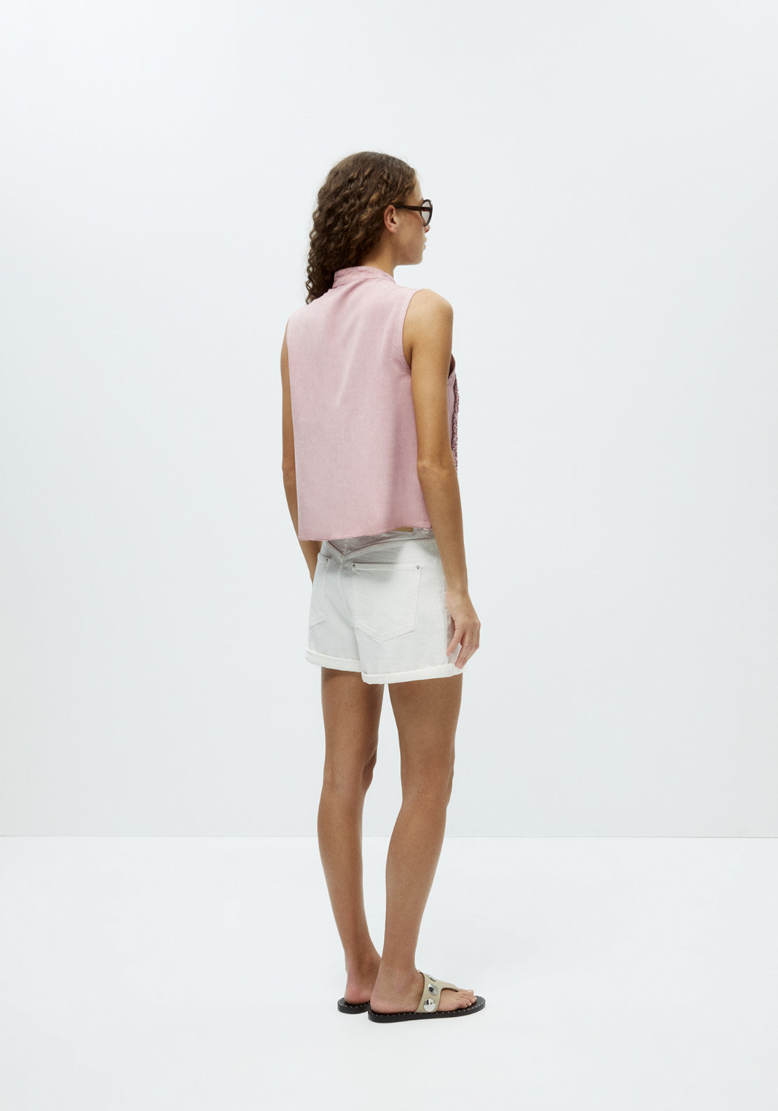 Sleeveless Frilly Top - Pink