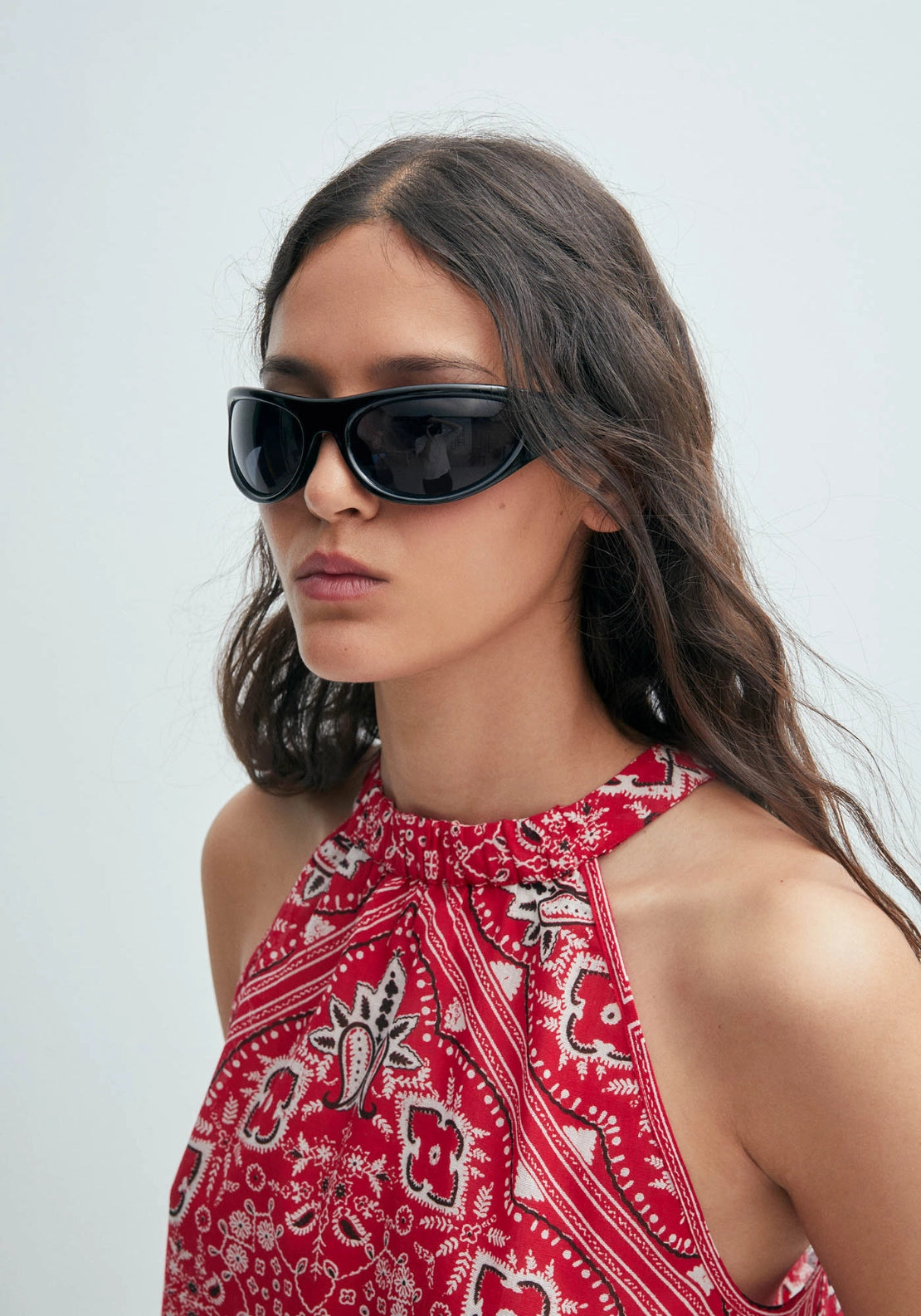 Bandana-Print Top - Red