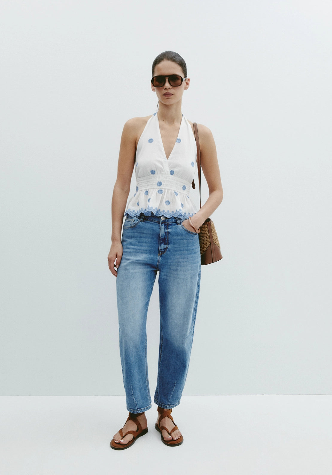 All-Over Embroidery Top - White