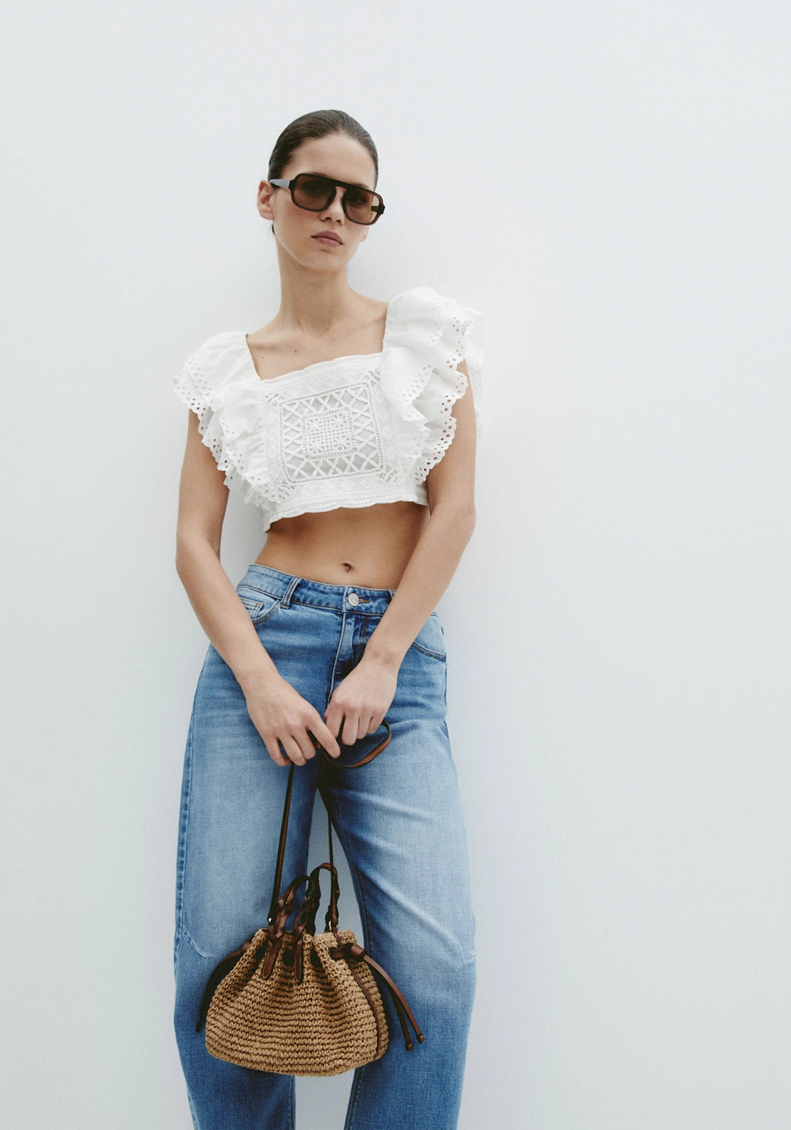 Butterfly Scarf Top - White