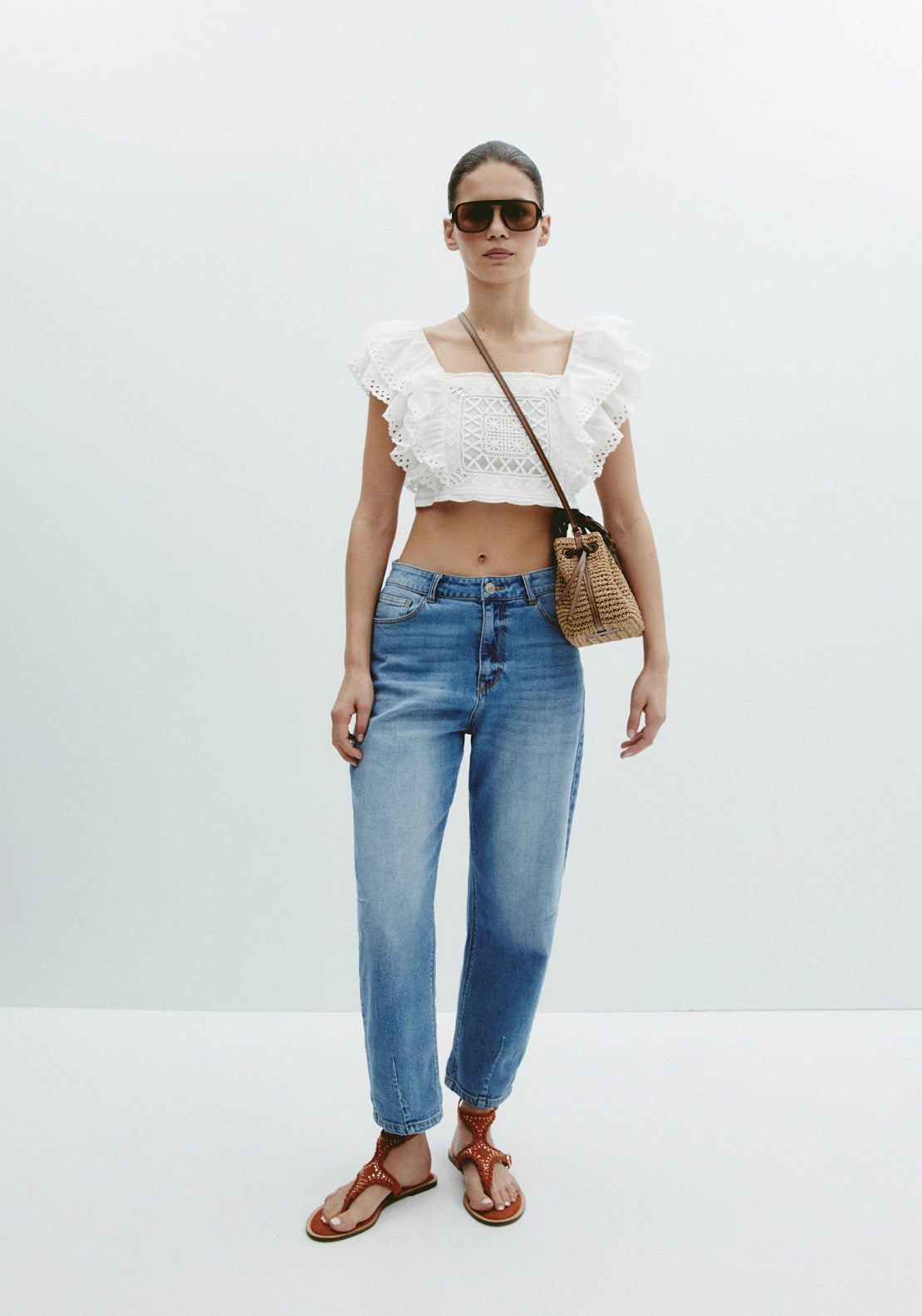Butterfly Scarf Top - White