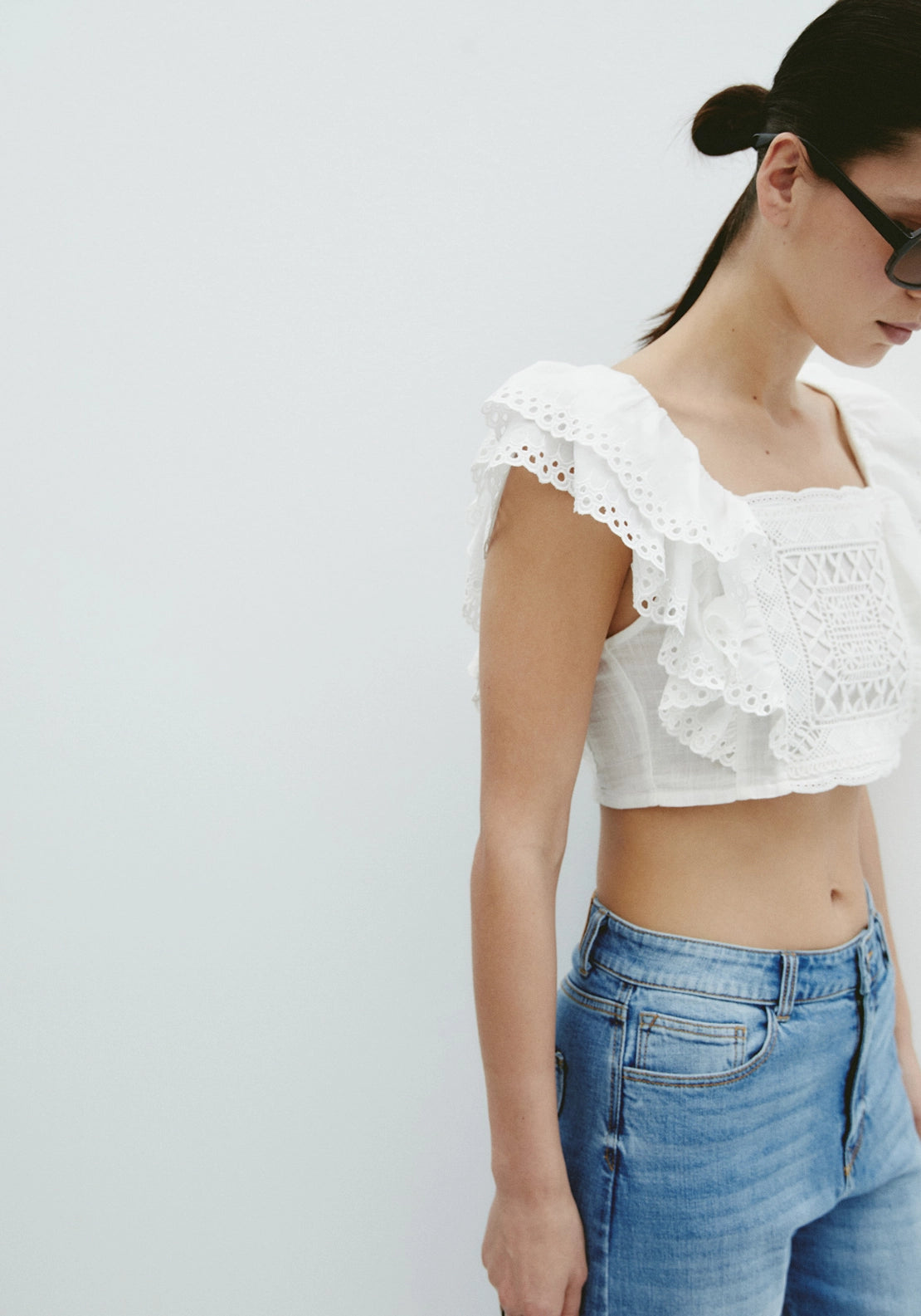 Butterfly Scarf Top - White