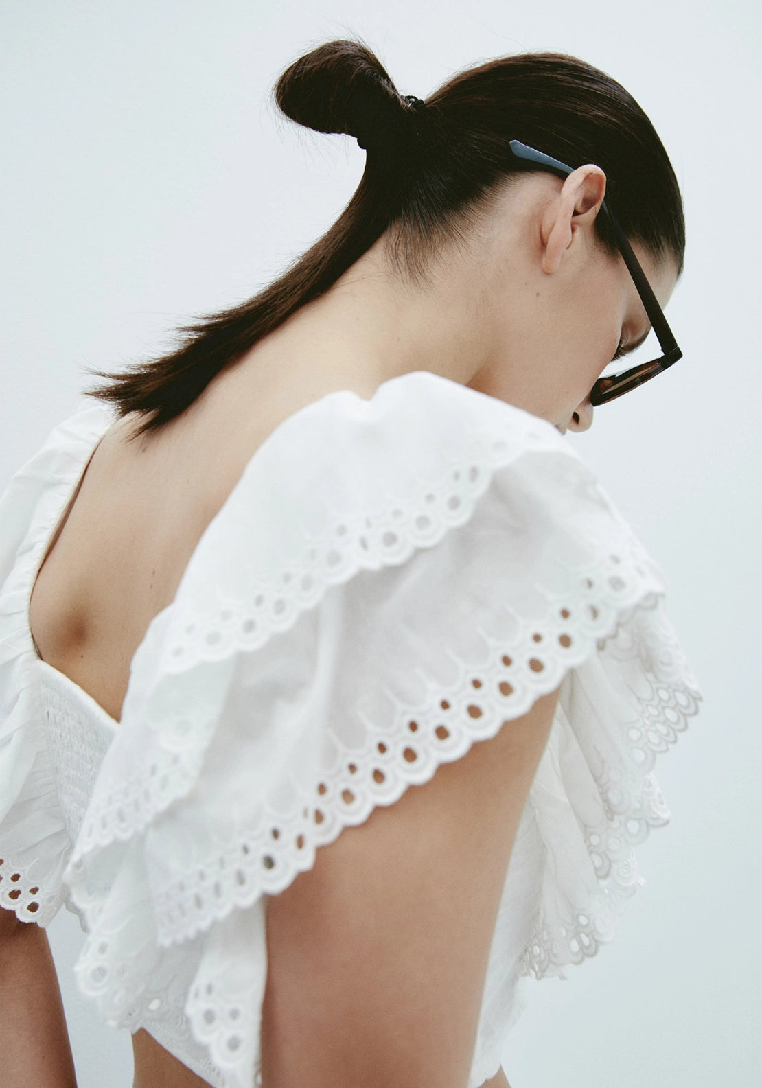 Butterfly Scarf Top - White