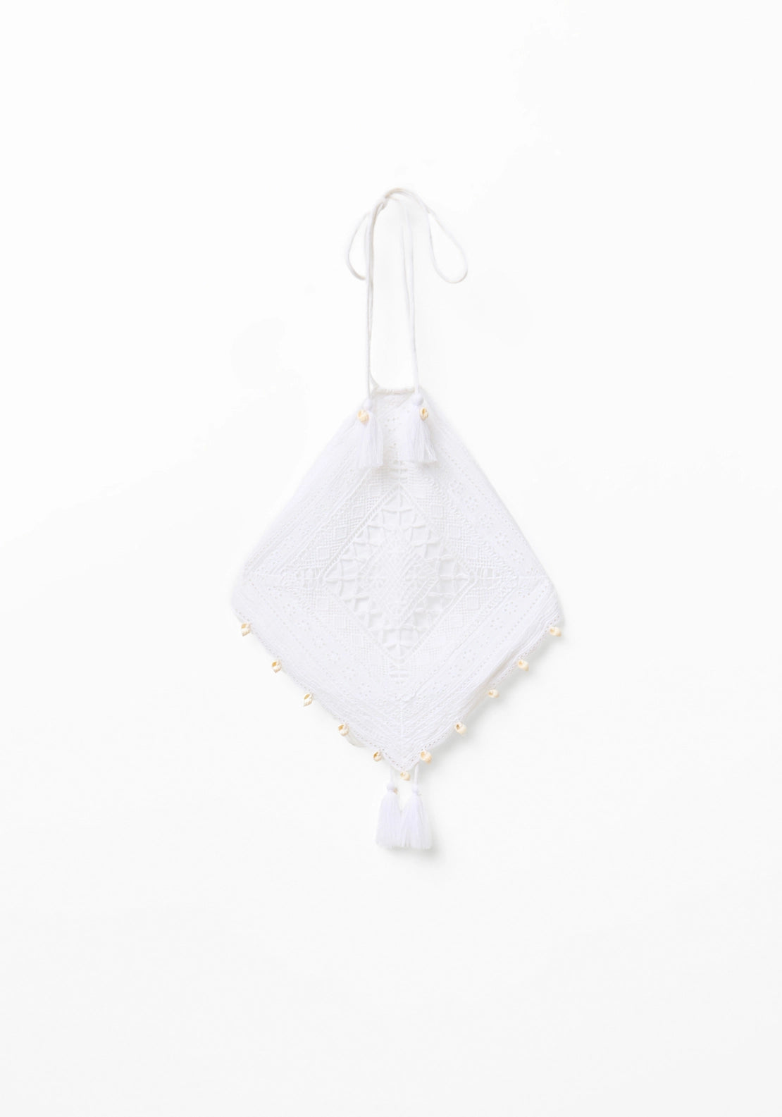 Lace Scarf Top - White