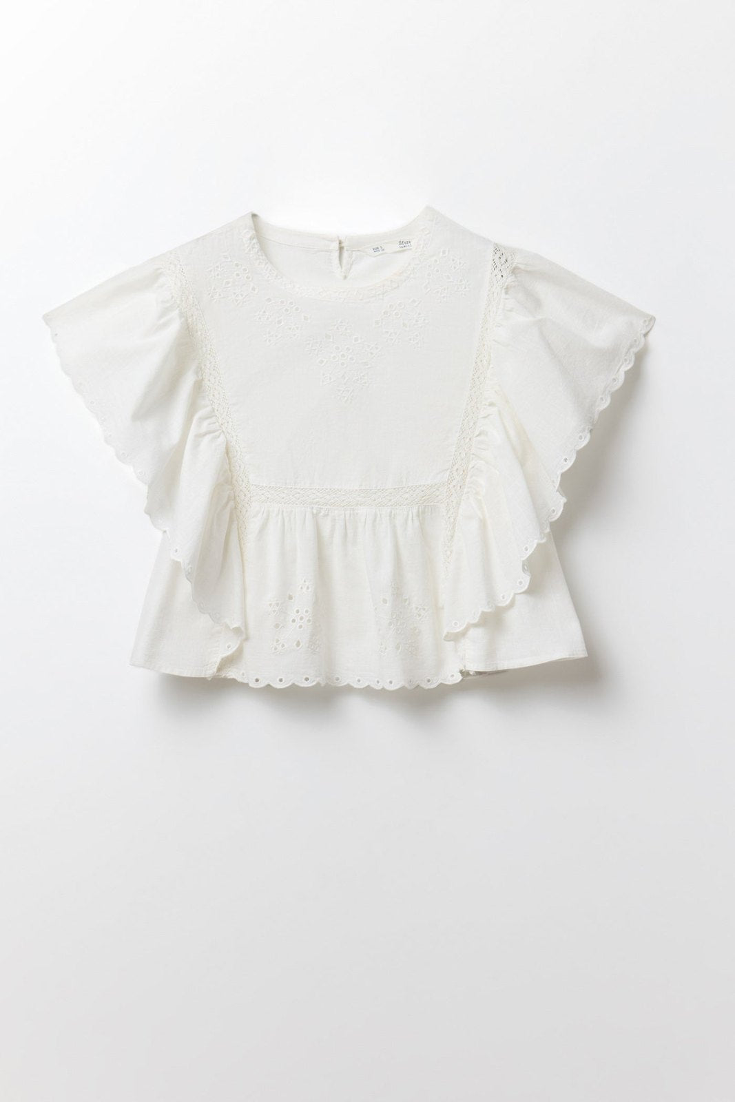 Sfera Lace butterfly sleeve blouse - White 6 Shaws Department Stores