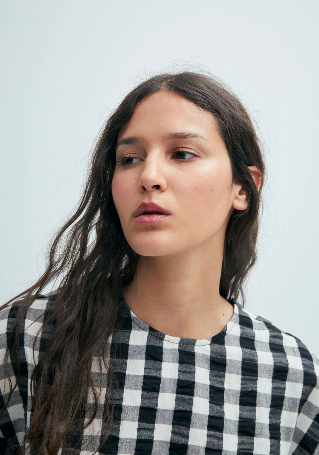 Gingham Top - White &amp; Black