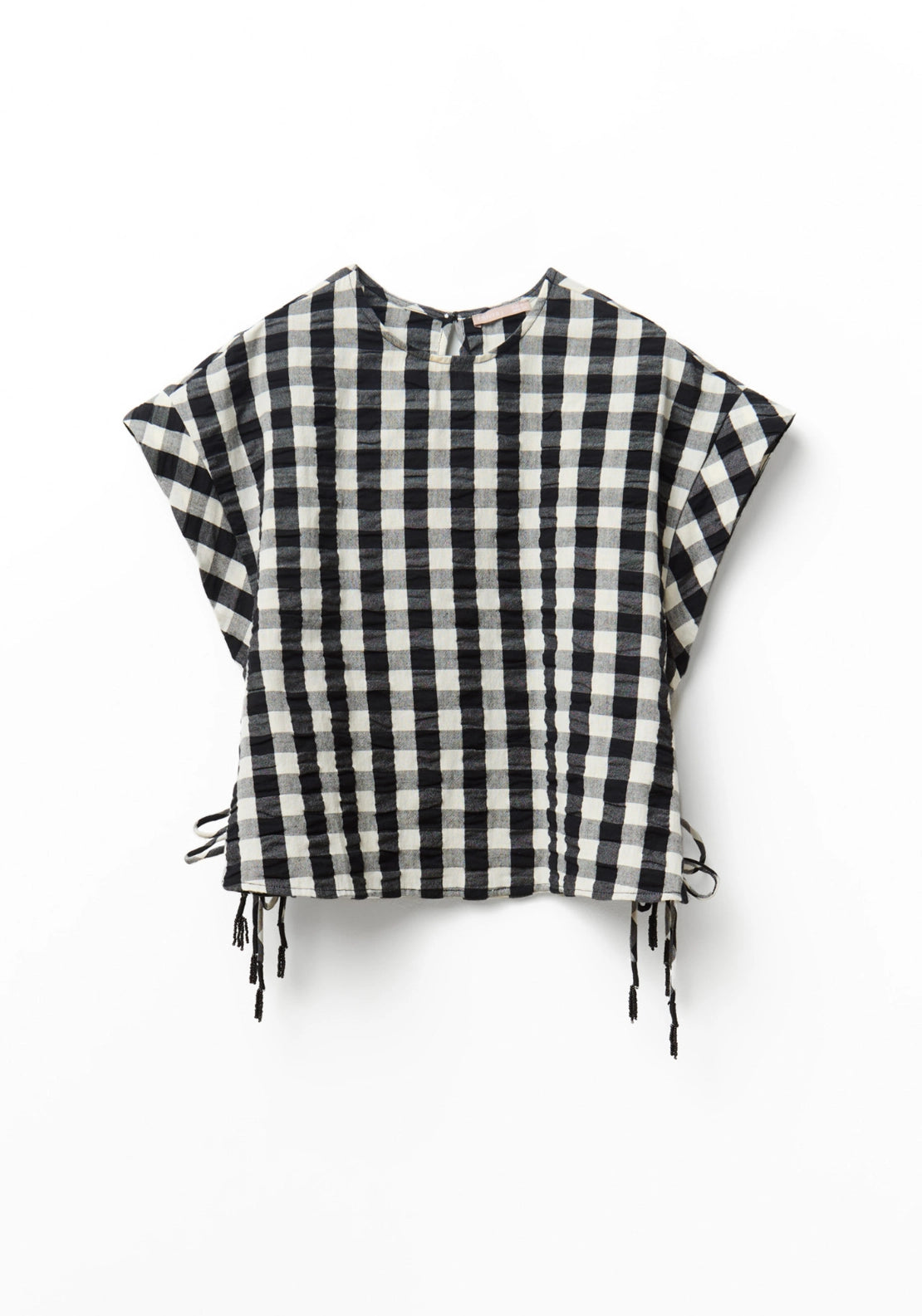 Gingham Top - White &amp; Black