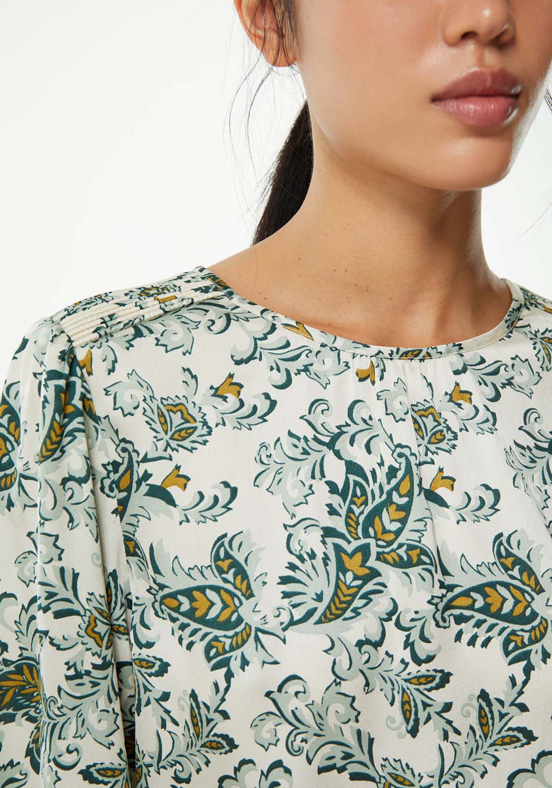 Sfera Basic Printed Top - Light Green 3 Shaws Department Stores
