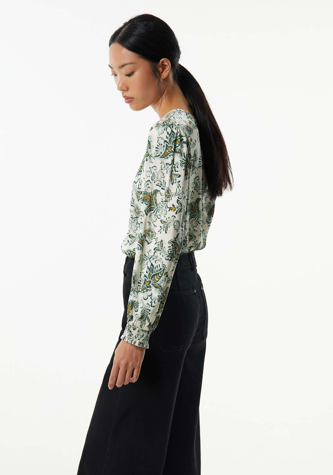 Sfera Basic Printed Top - Light Green 2 Shaws Department Stores