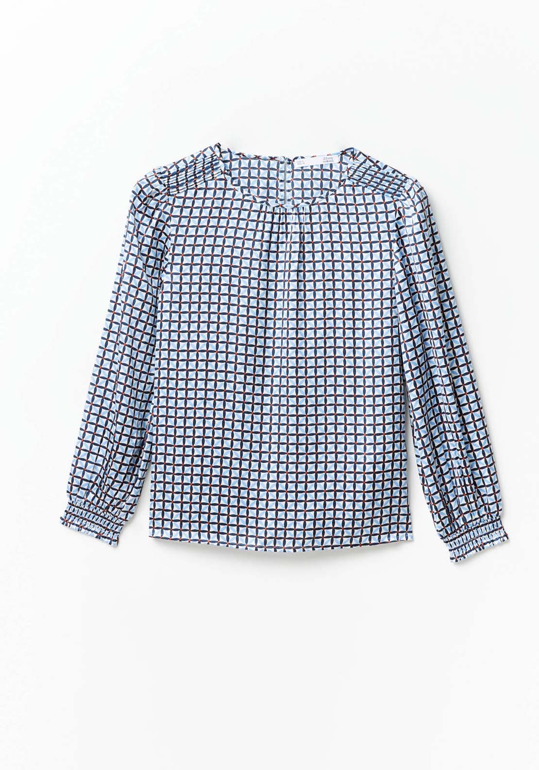 Sfera Basic printed top - Navy 6 Shaws Department Stores
