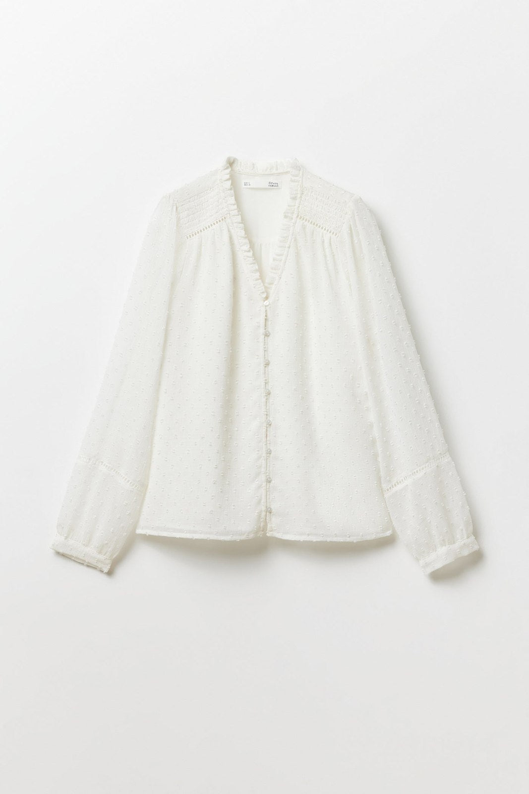 Sfera Buttons plumetis shirt - White 7 Shaws Department Stores