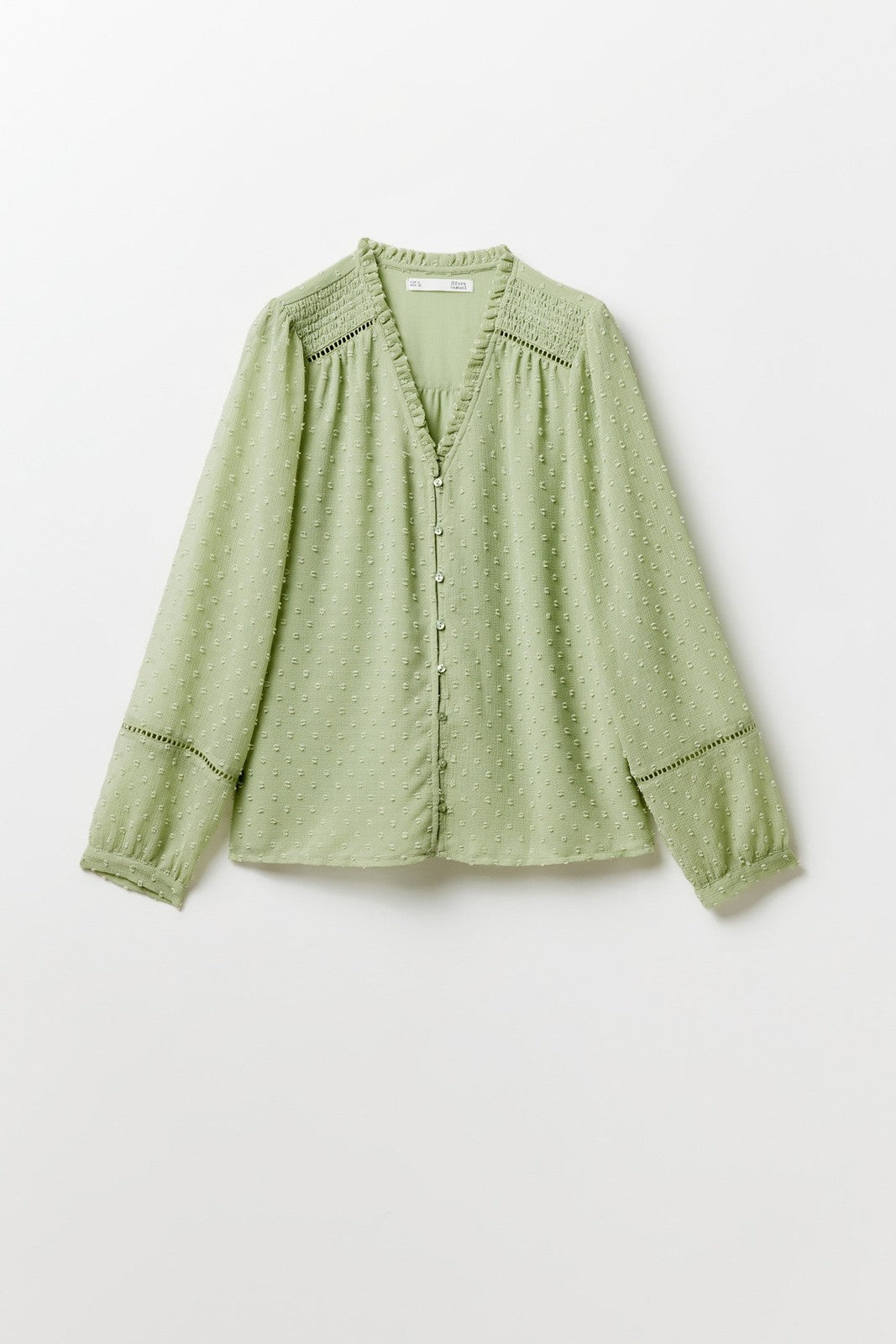 Sfera Buttons plumetis shirt - Light Green 6 Shaws Department Stores