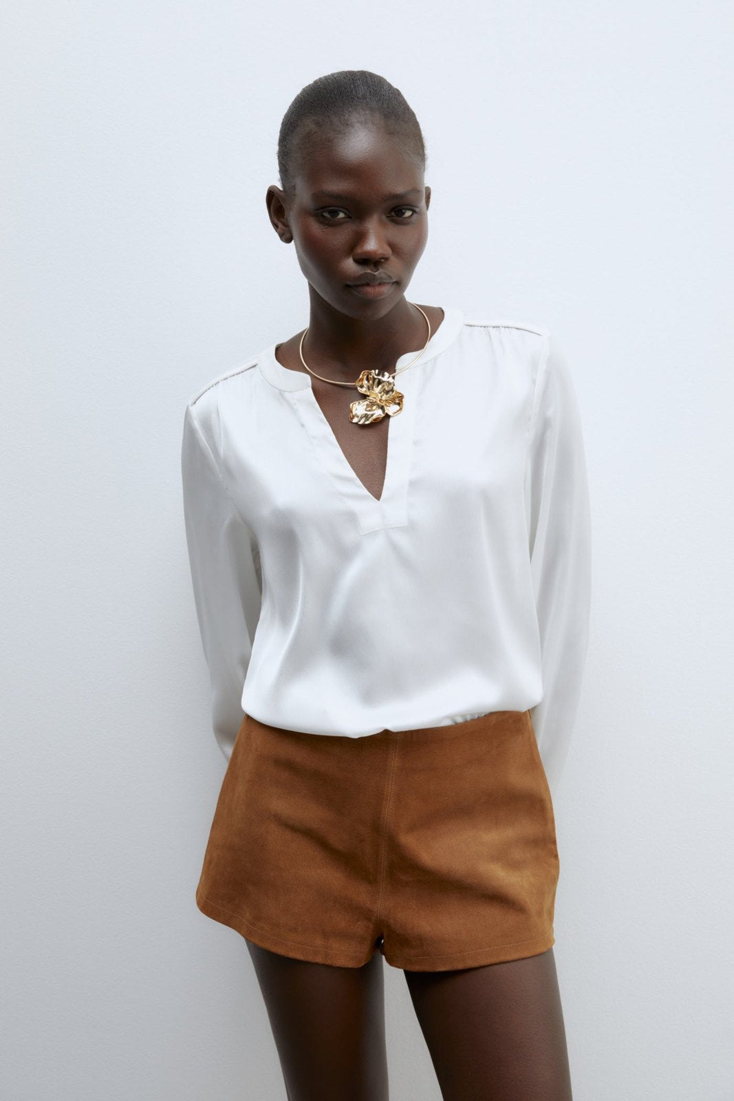 Sfera Basic long-sleeved top - White 1 Shaws Department Stores
