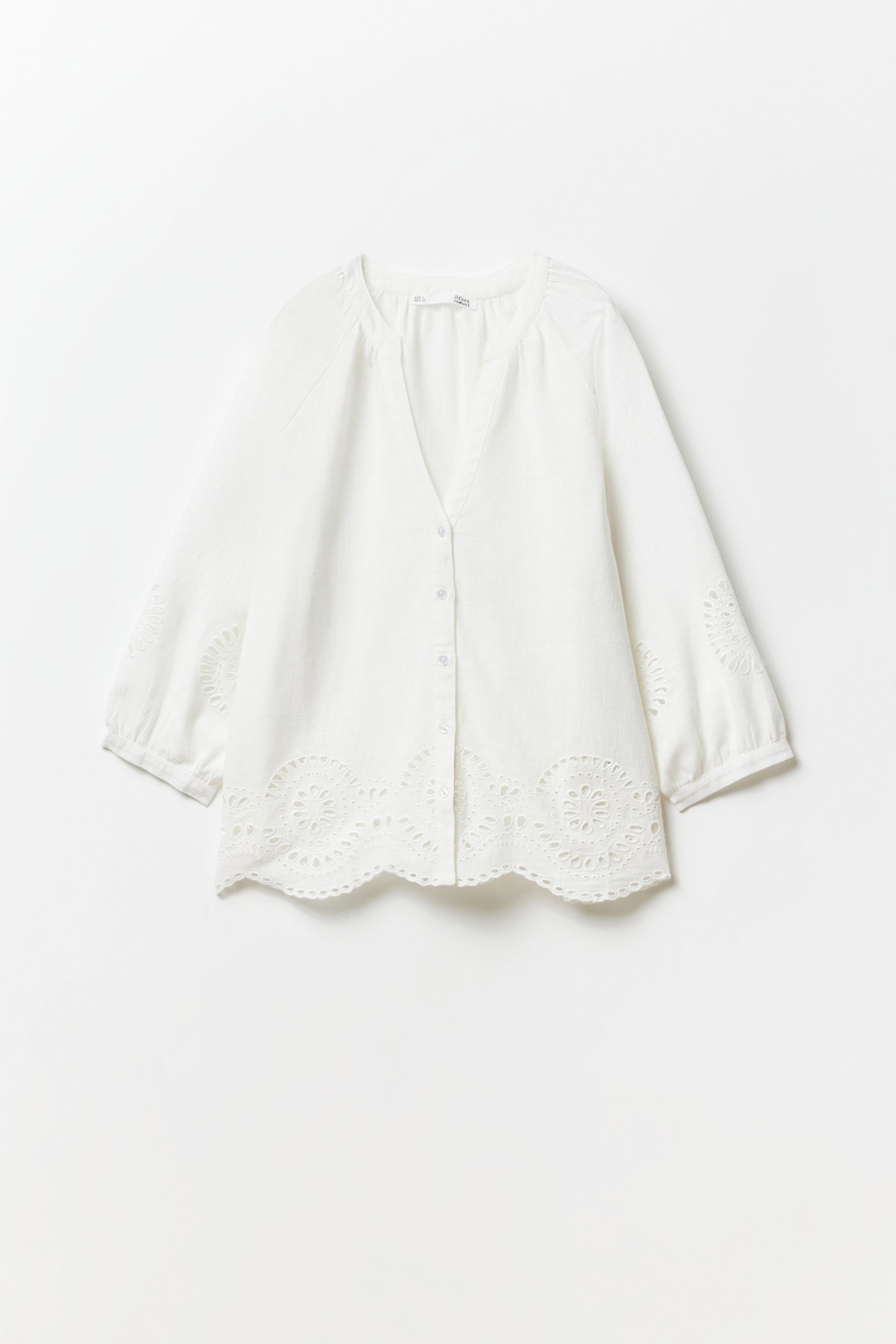 Sfera Buttons raglan blouse - White 7 Shaws Department Stores