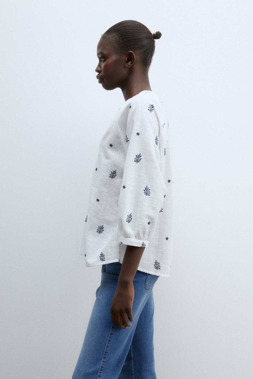 Sfera Buttons raglan blouse - Blue Acid 2 Shaws Department Stores