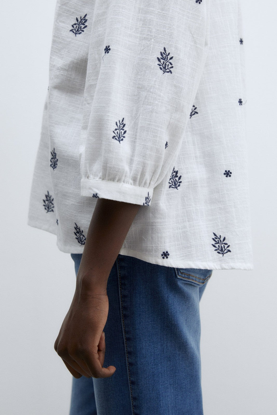 Sfera Buttons raglan blouse - Blue Acid 6 Shaws Department Stores