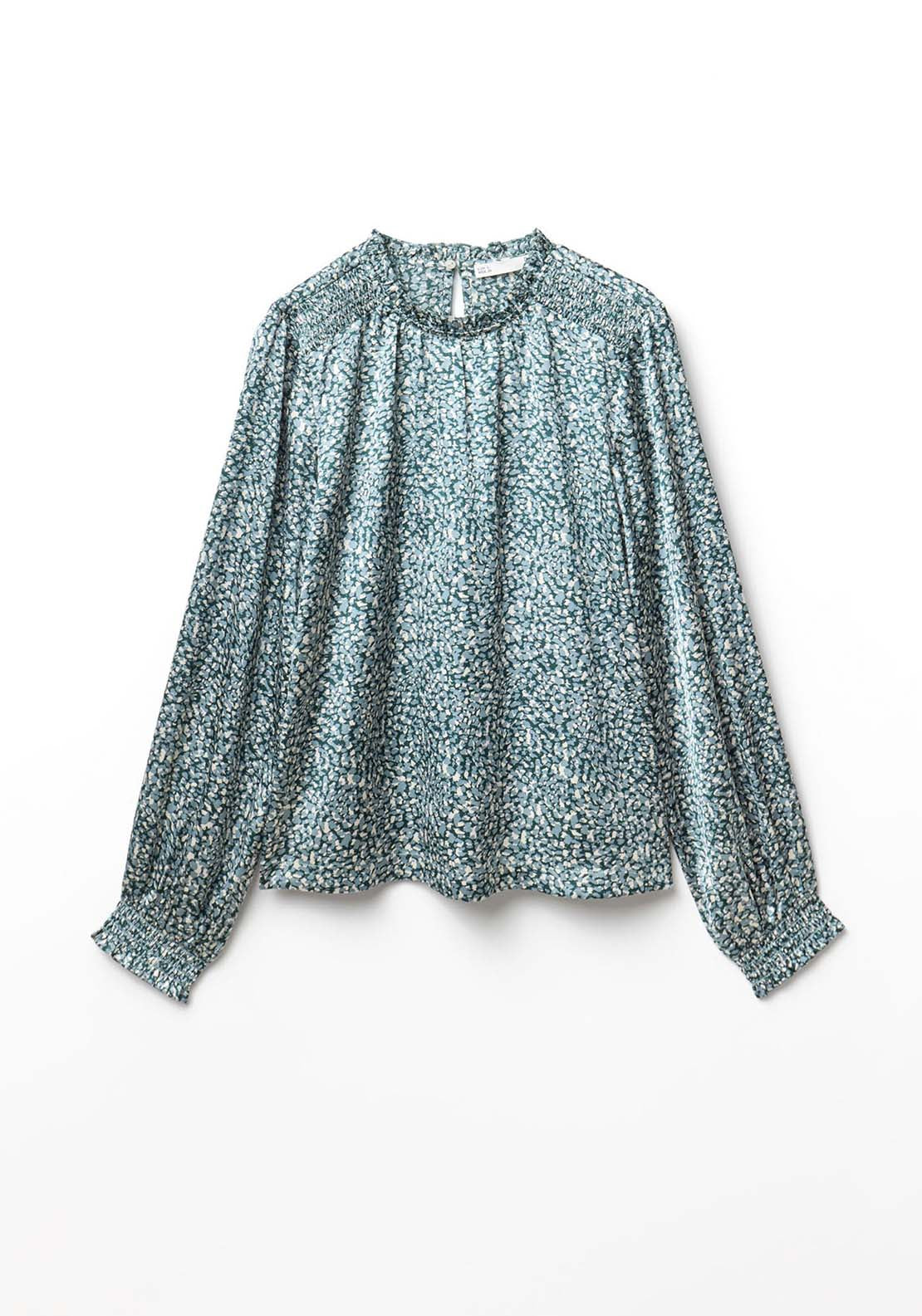 Basic Shirred Blouse - Green