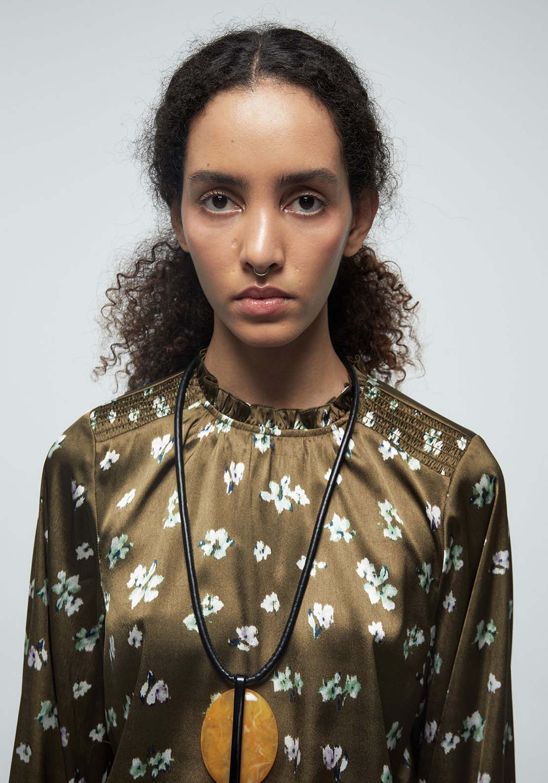 Basic Shirred Blouse - Green