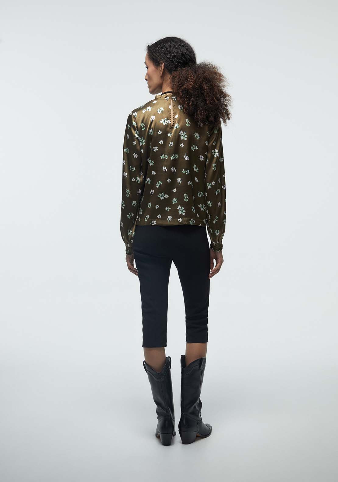 Basic Shirred Blouse - Green