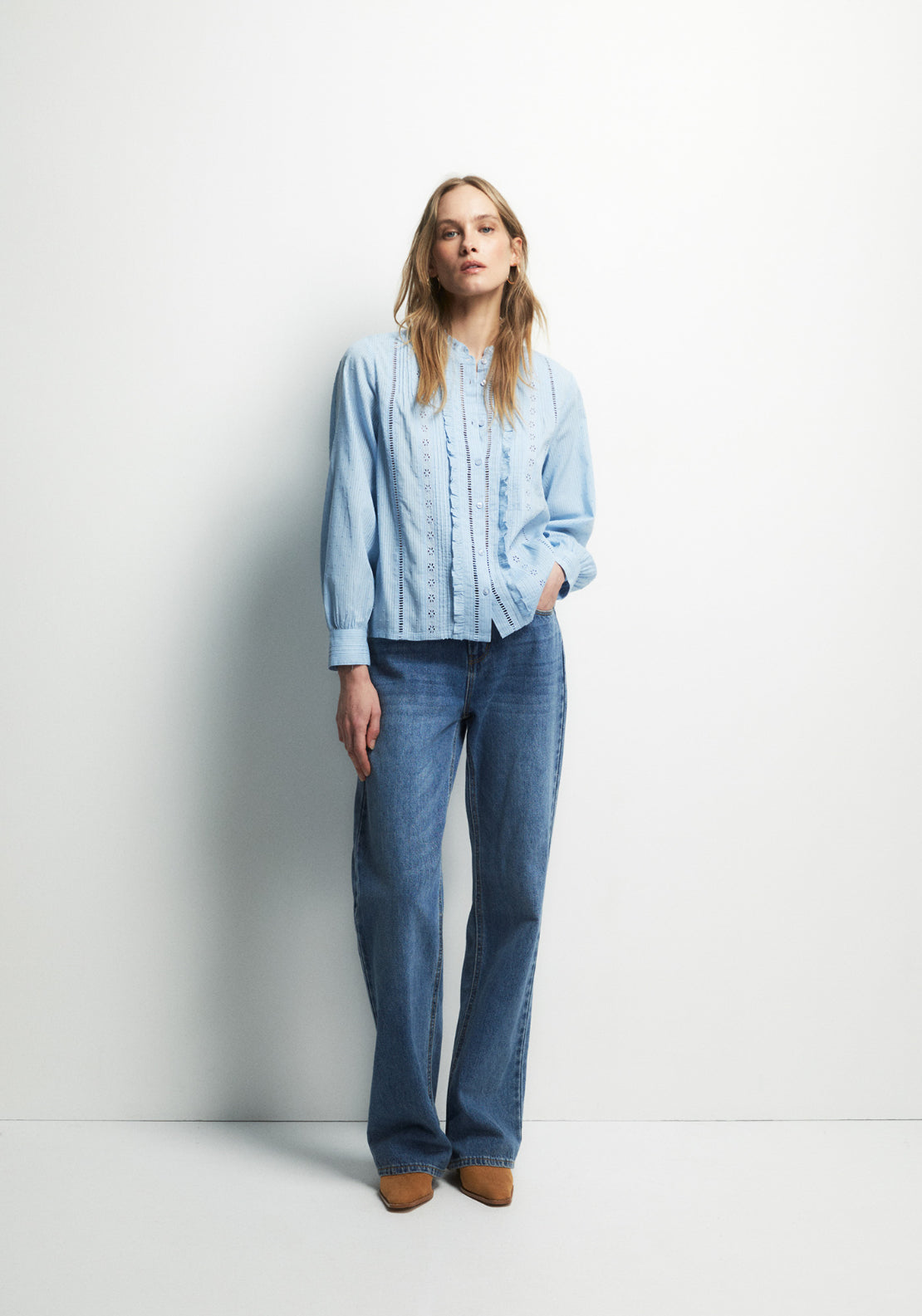 Romantic-Style Shirt - Blue