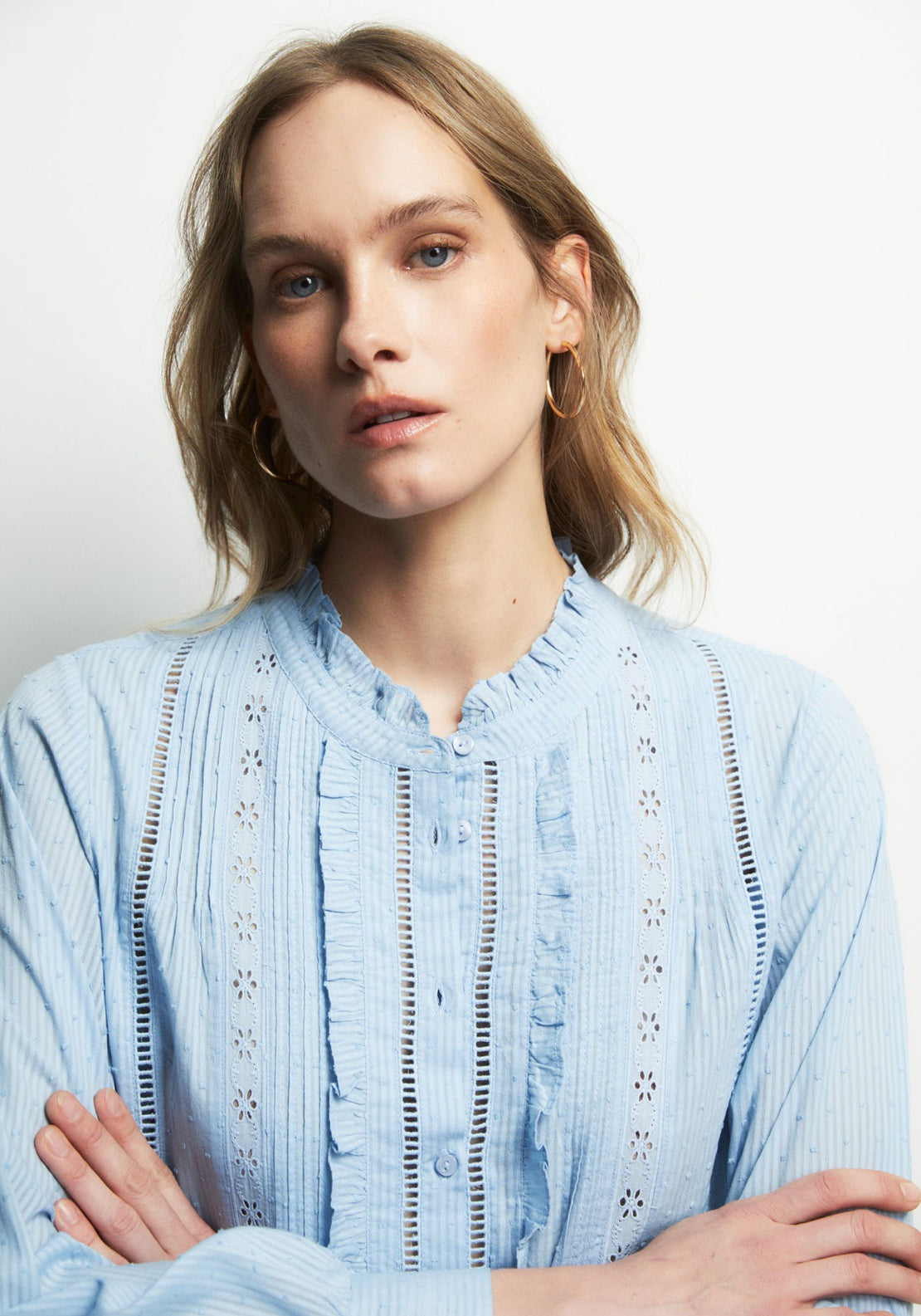 Romantic-Style Shirt - Blue
