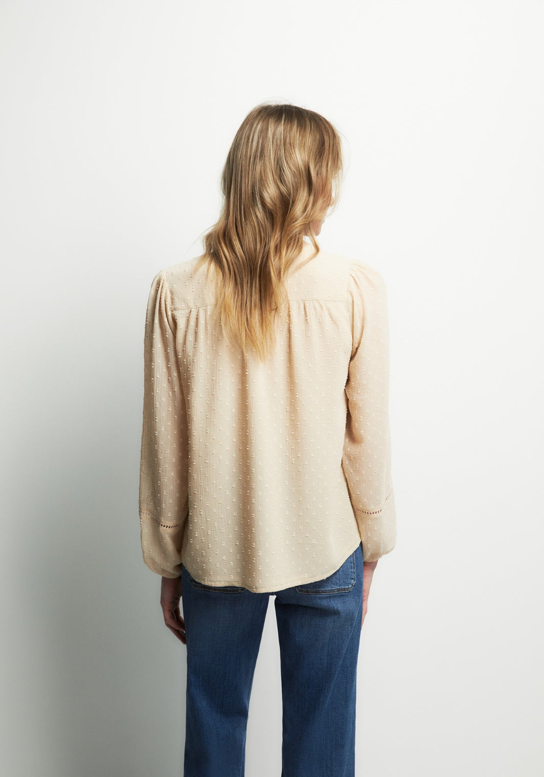 Buttons Plumetis Shirt - Brown