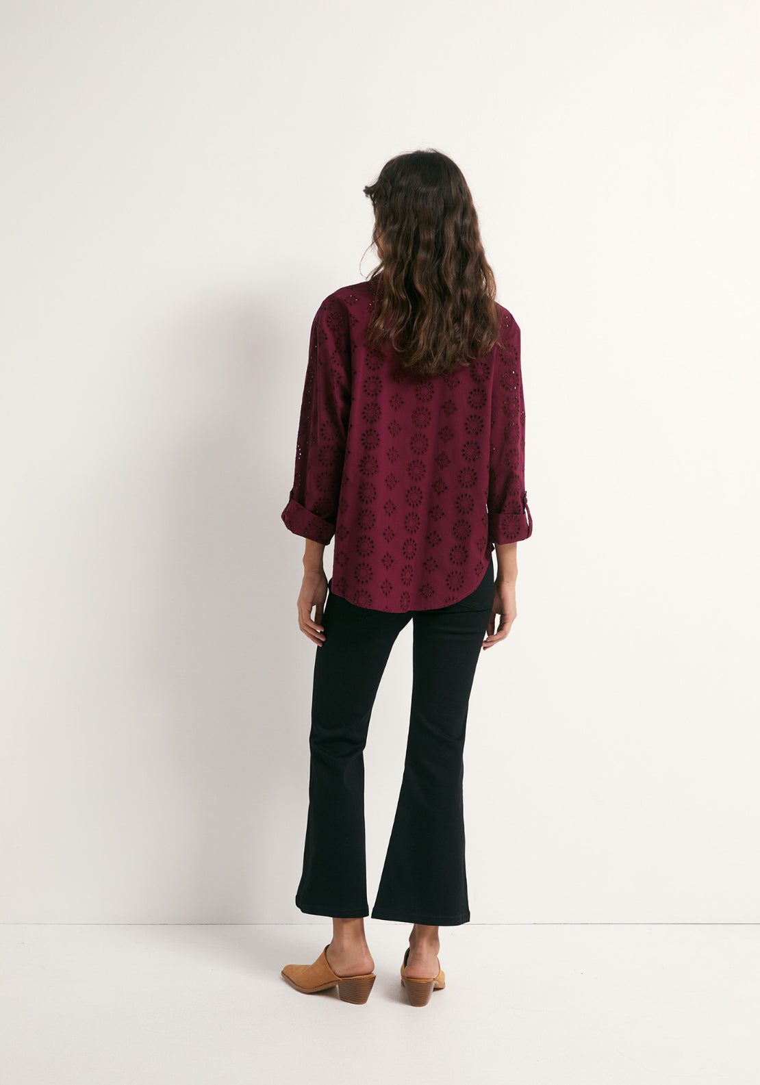 Cotton Schiffli Shirt - Red