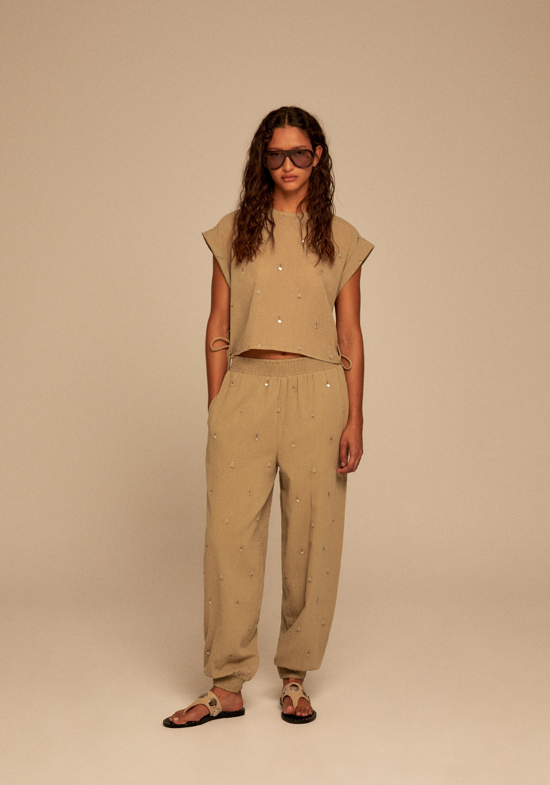 Lurex Gauze Blouse - Green