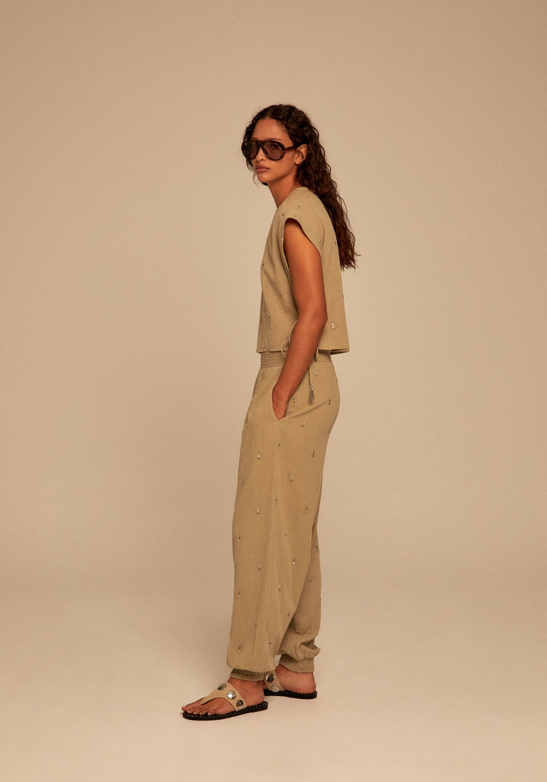 Lurex Gauze Blouse - Green