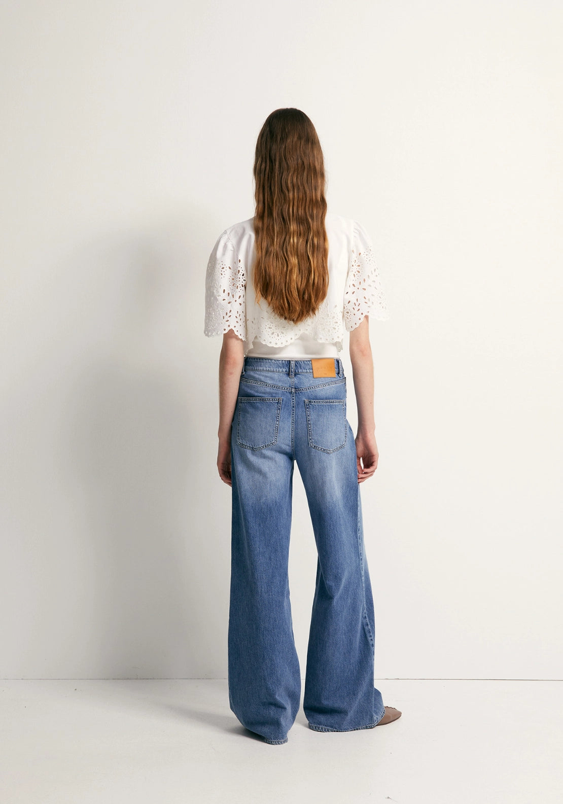 Schiffli Bolero - White