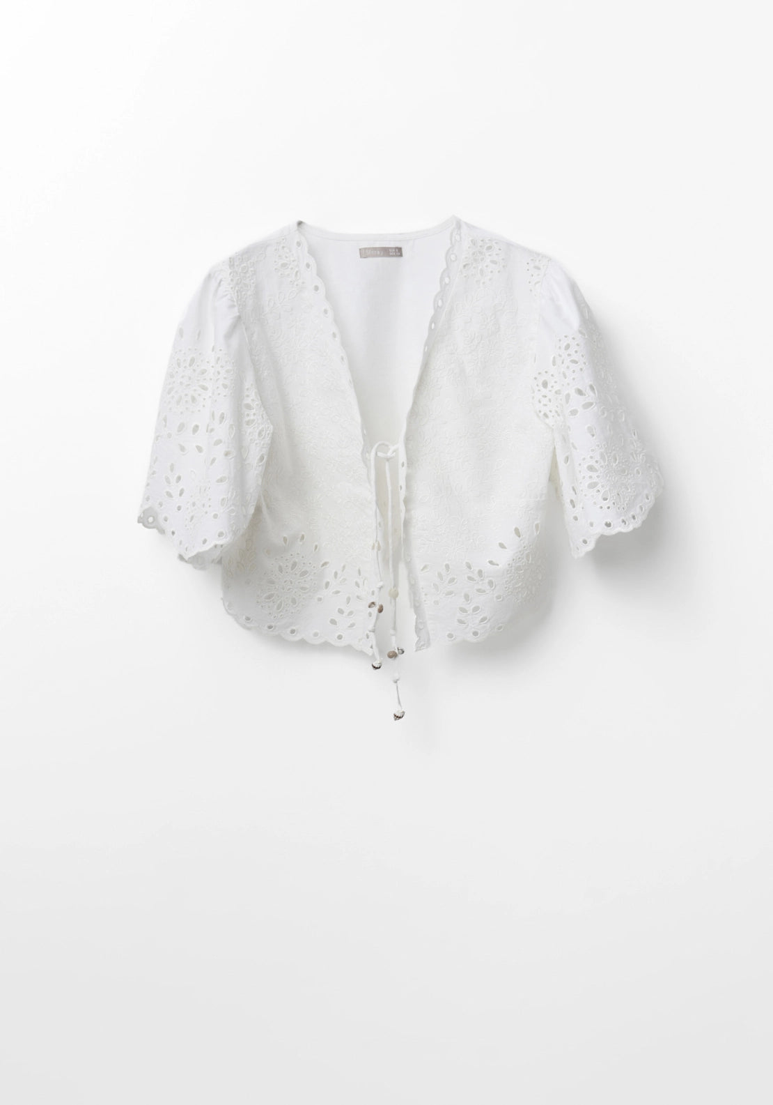 Schiffli Bolero - White