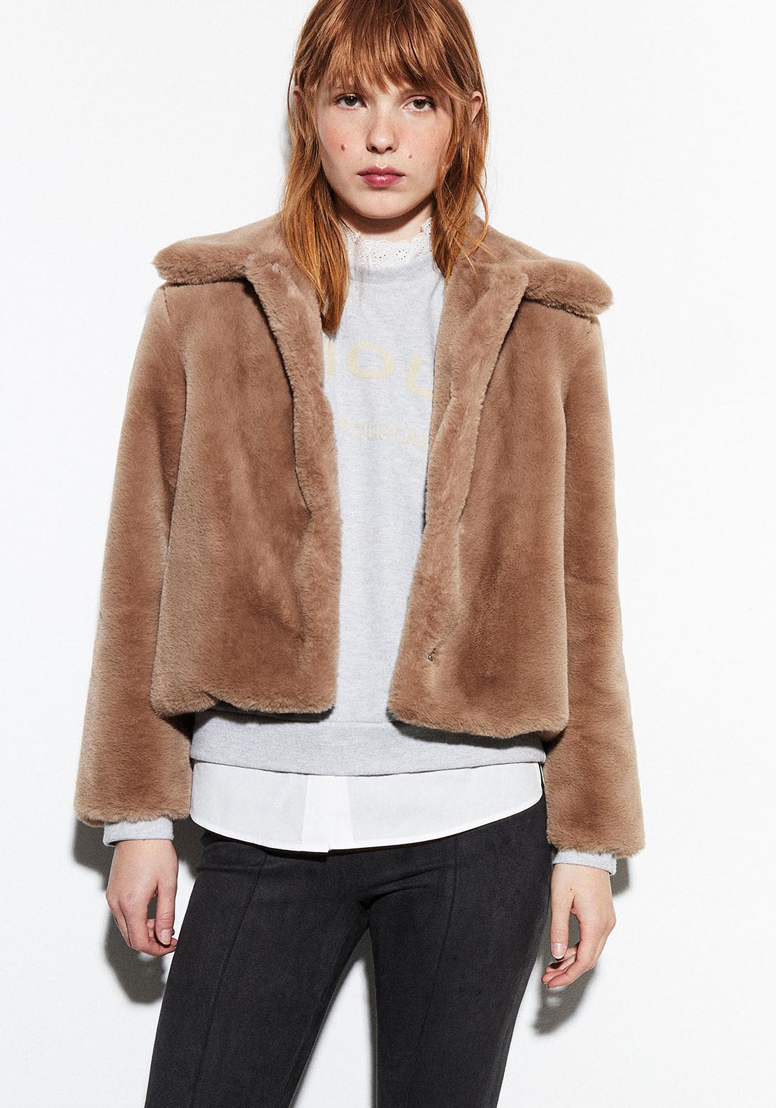 Sfera Fur jacket - Taupe 1 Shaws Department Stores