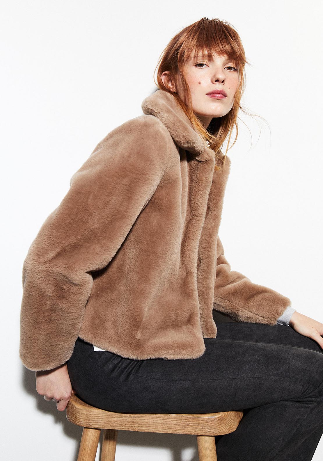 Sfera Fur jacket - Taupe 2 Shaws Department Stores