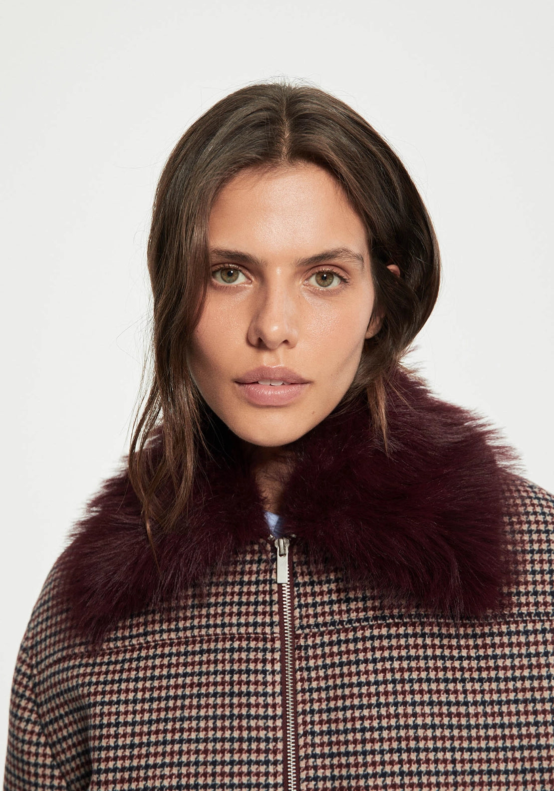 Checked Bomber Jacket - Red