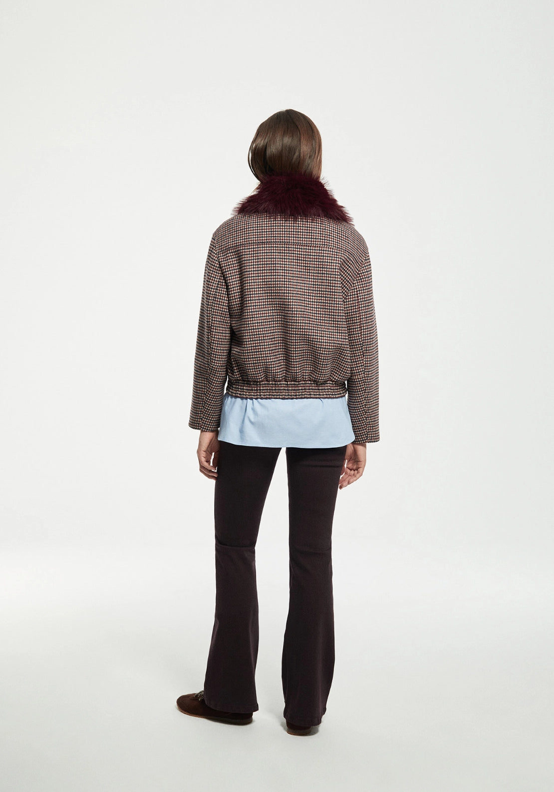 Checked Bomber Jacket - Red