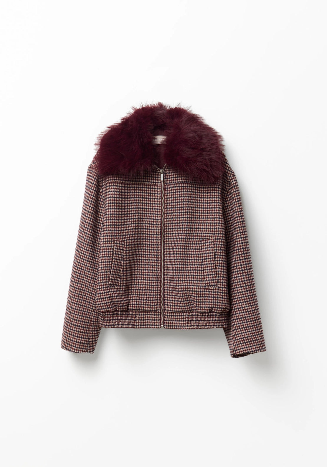 Checked Bomber Jacket - Red
