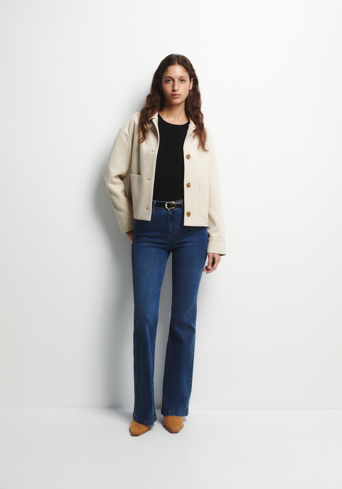 Faux-Suede Jacket - Cream