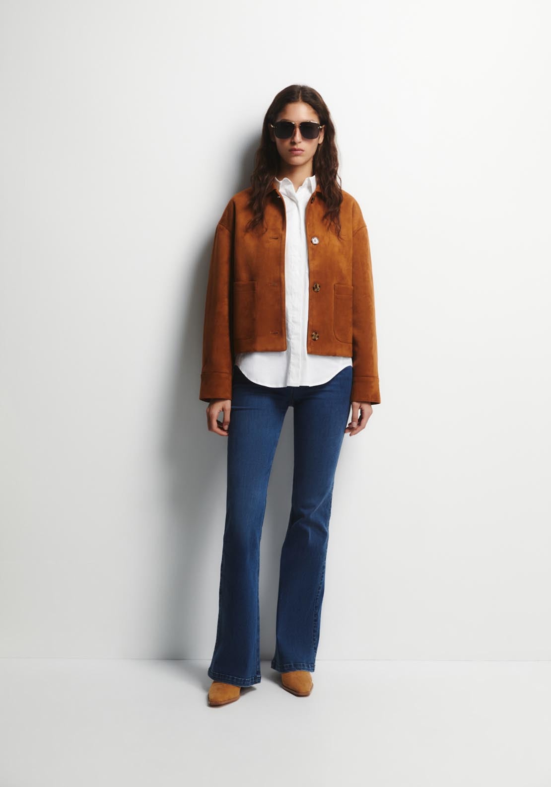 Faux-Suede Jacket - Brown
