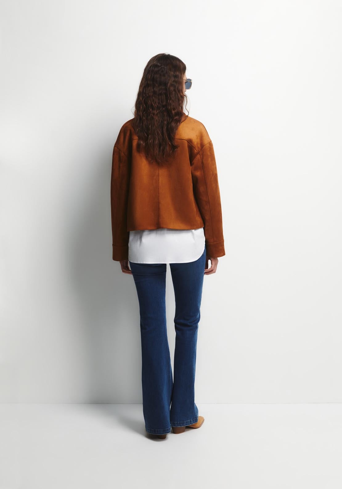 Faux-Suede Jacket - Brown