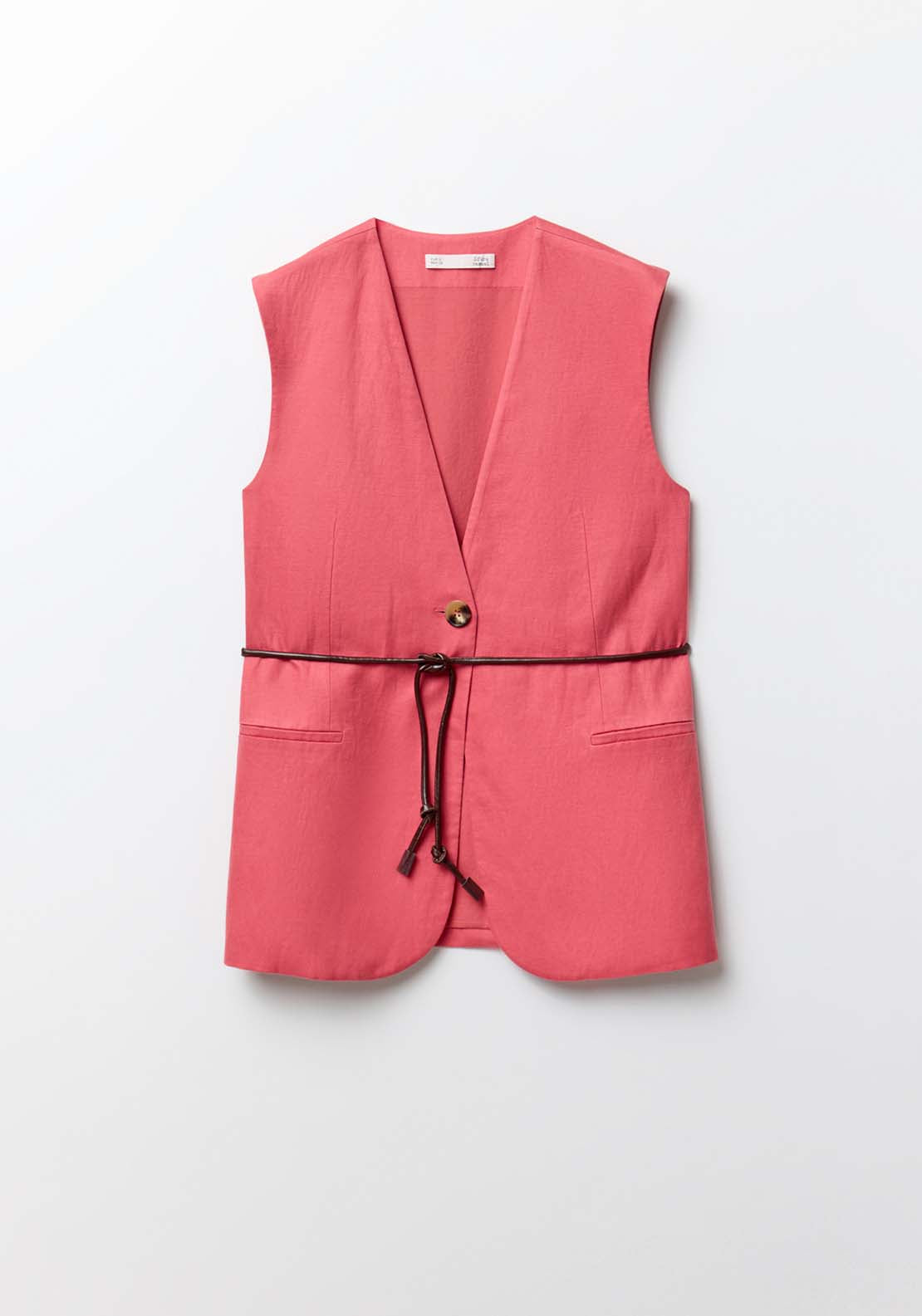 Sfera Belted Formal Waistcoat - Pink Acid 6 Shaws Department Stores