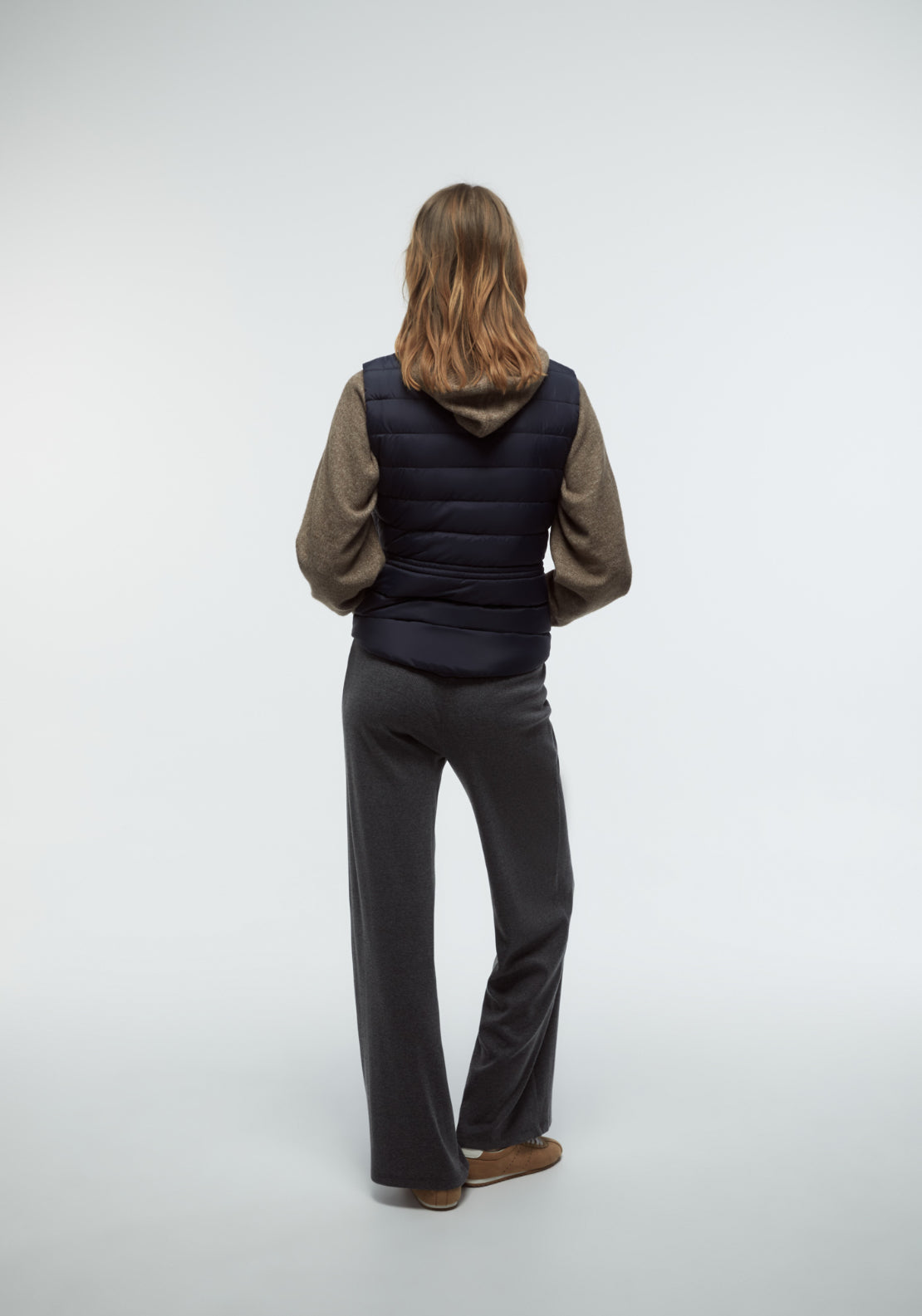 High Neck Quilted Gilet - Blue